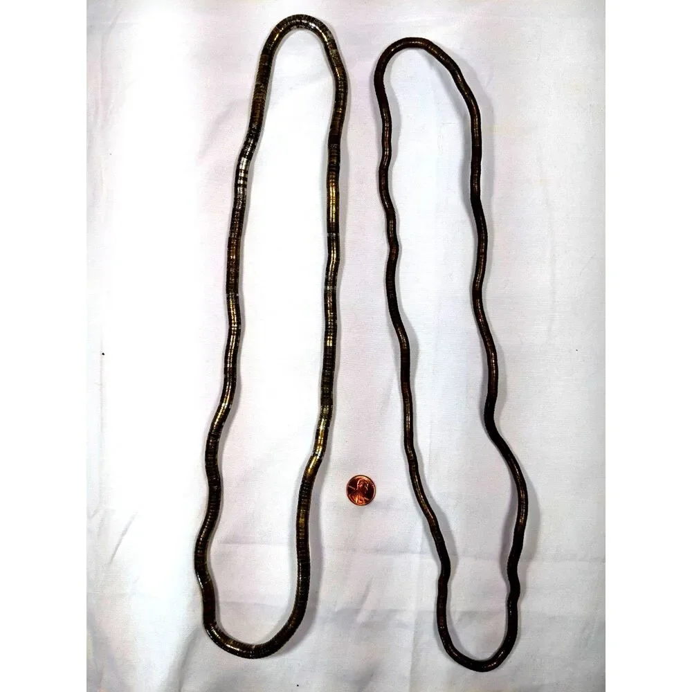 Vintage 80s Brutalist Snake Necklace Set Thick & Narrow Flexible Indie Artsy